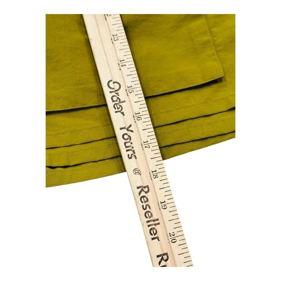 RCOS Outdoor Supply Cargo Shorts Men's Size 32 Green Belted Multi Pocket Nylon